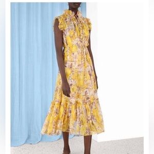 Zimmermann High Tide Flutter Midi Dress - NO SLIP - Excellent condition